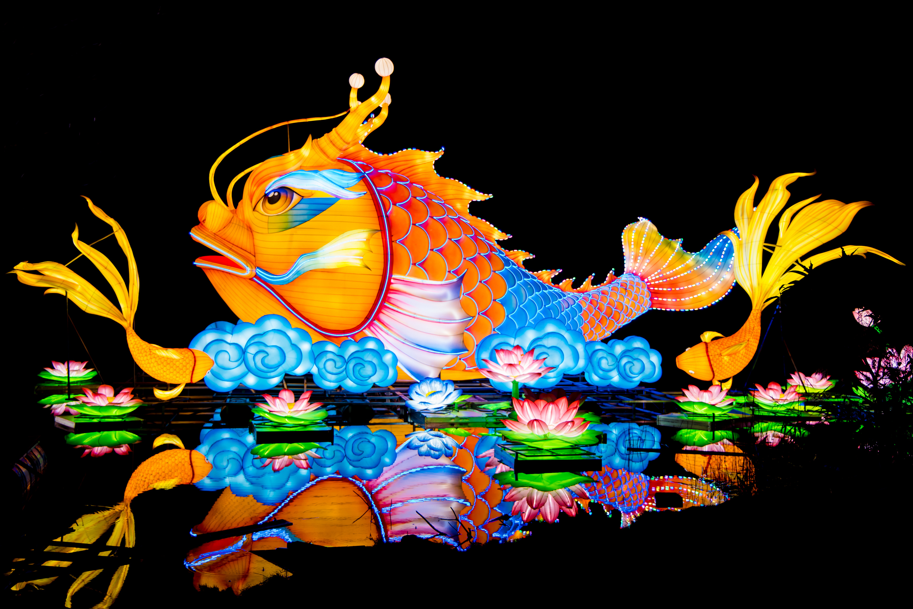 Foto menunjukkan tanglung yang dipamerkan di daerah Nansha, provinsi Guangdong, selatan China. (Foto ihsan penerima wawancara)