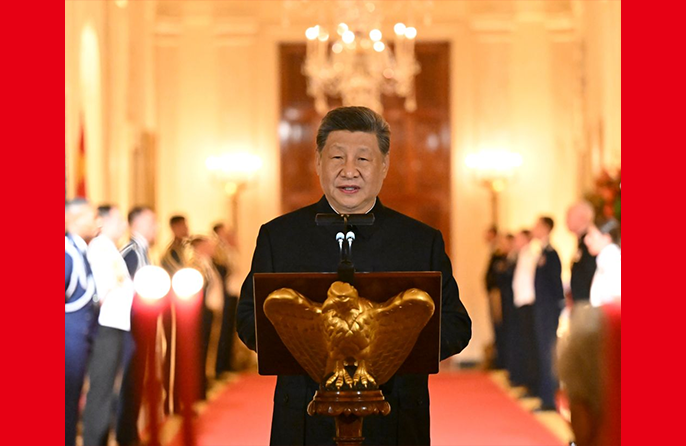 Xi Berucap pada Jamuan Malam di Rumah Putih