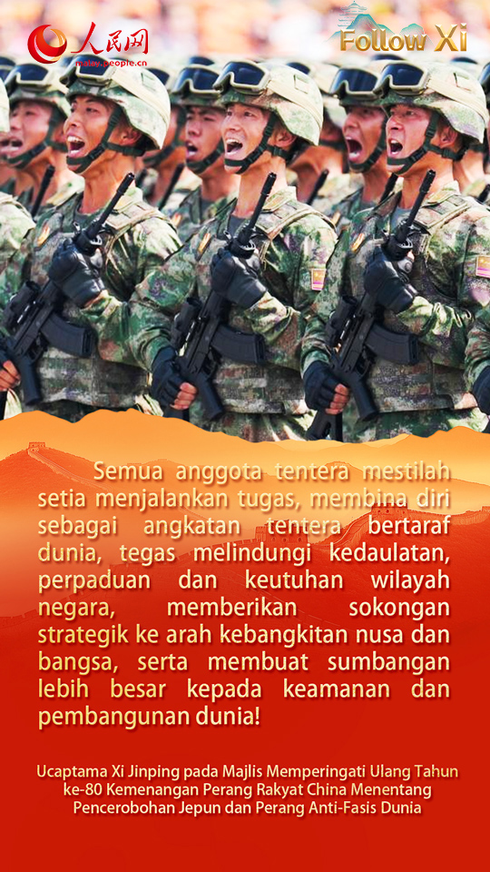 Ucaptama Xi Jinping pada Majlis Memperingati Ulang Tahun ke-80 Kemenangan Perang Rakyat China Menentang Pencerobohan Jepun dan Perang Anti-Fasis Dunia